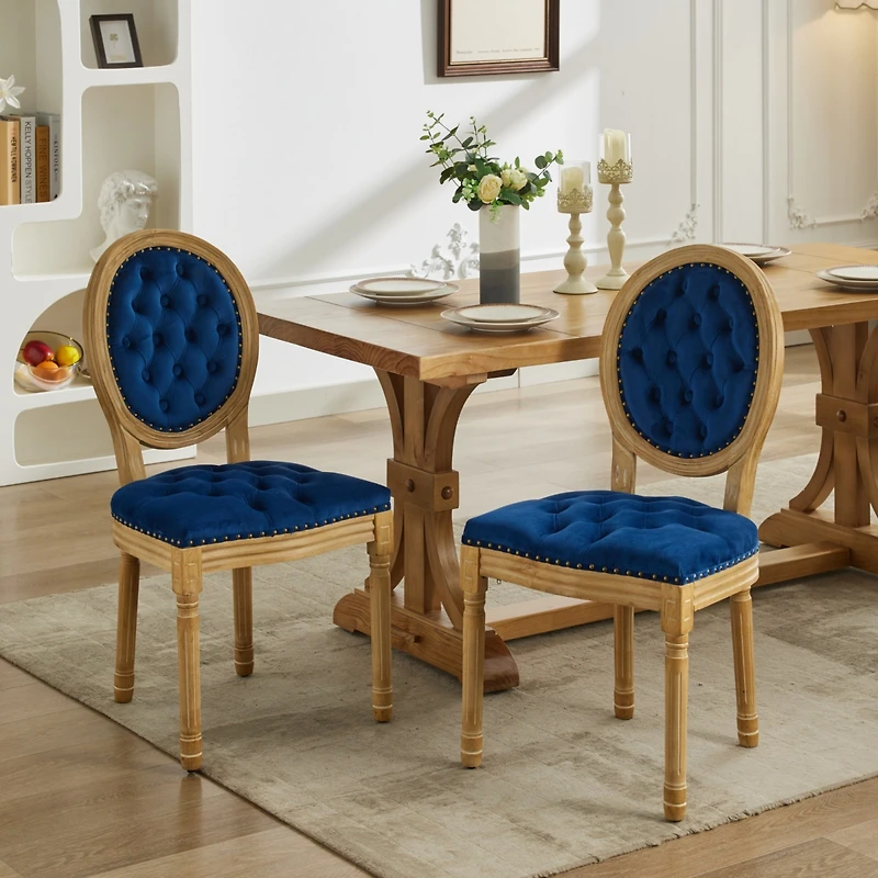 Streamdale Vintage Dining Chair Set of 2 (Blue, SW1739BL)