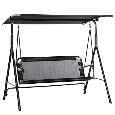 Patio Swing Loveseat with Canopy and Adjustable Tilt