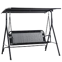 Patio Swing Loveseat with Canopy and Adjustable Tilt