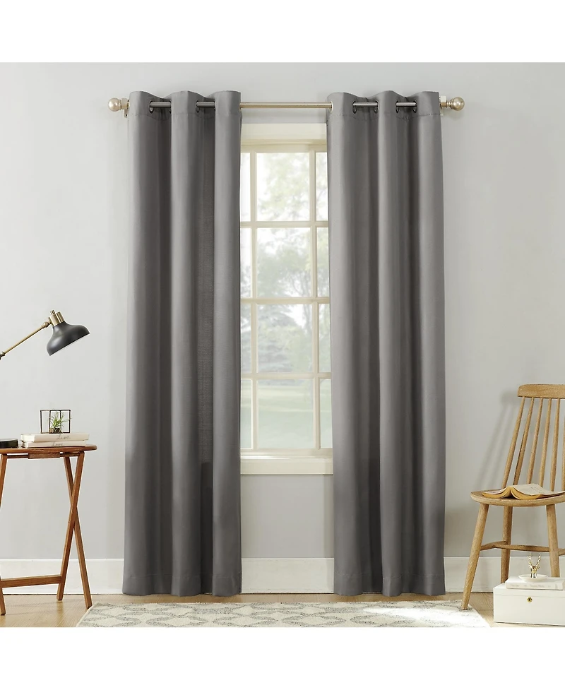 Valerie Heathered Texture Semi-Sheer Grommet Curtain Panel