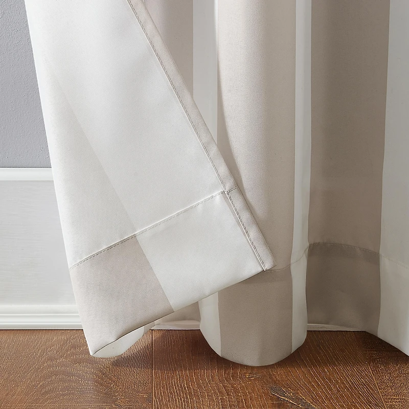 Valencia Cabana Stripe Indoor/Outdoor Uv Protectant Room Darkening Grommet Curtain Panel