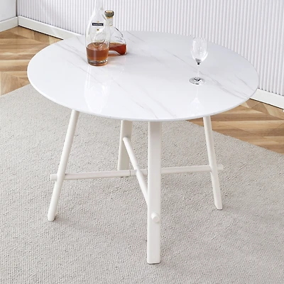 Streamdale Furniture Modern White Circular Dining Table (42")