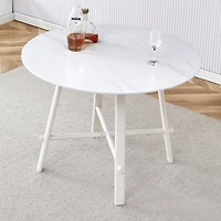 Streamdale Furniture Modern White Circular Dining Table (42")