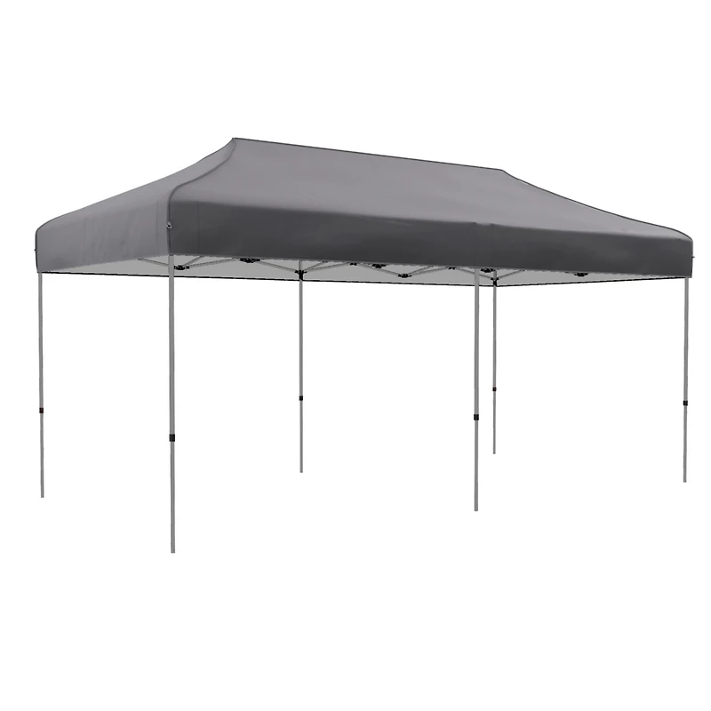10' x 20' Instant Pop Up Canopy: Adjustable Height, Wheels for Easy Transport