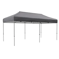 10' x 20' Instant Pop Up Canopy: Adjustable Height, Wheels for Easy Transport