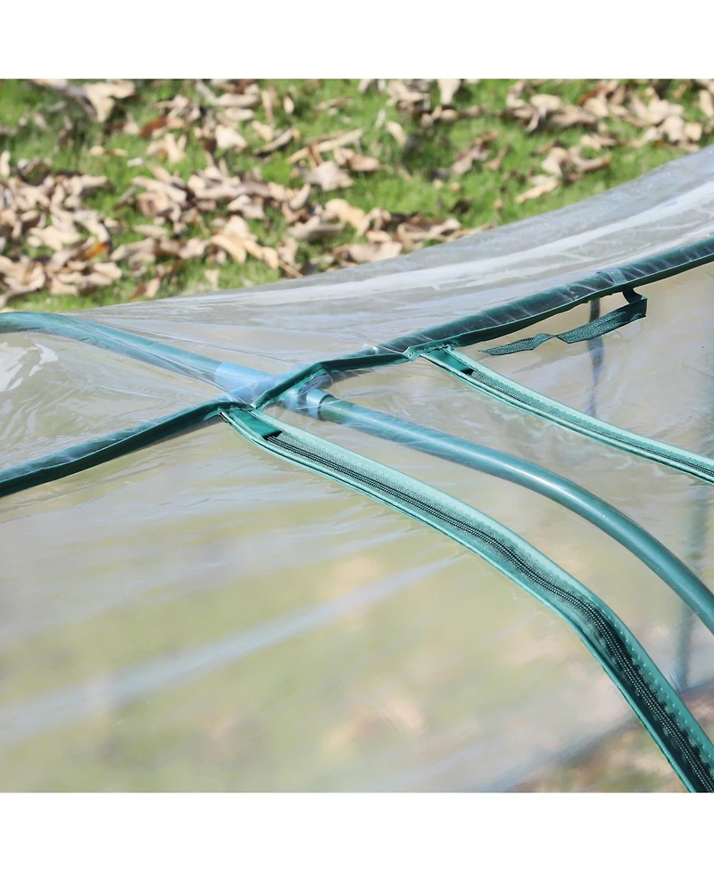 Mini Greenhouse: 11' x 3' x 2.5', Portable with Steel Frame