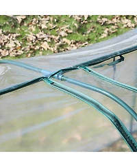 Mini Greenhouse: 11' x 3' x 2.5', Portable with Steel Frame