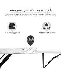 Picnic Table Bench Set Outdoor Backyard Patio Garden Party Dining All Weather