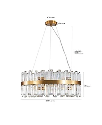Streamdale Luxury Crystal Chandelier, 23.6", Decorative Led Lighting