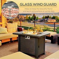 34" Black Outdoor Propane Fire Pit, 50k Btu, Auto-Ignition