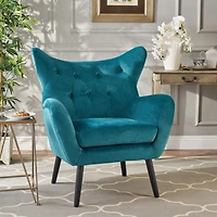 Streamdale Alyssa Mid-Century Velvet Arm Chair Comfort And Glamour One