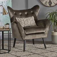 Streamdale Alyssa Mid-Century Velvet Arm Chair Comfort And Glamour One