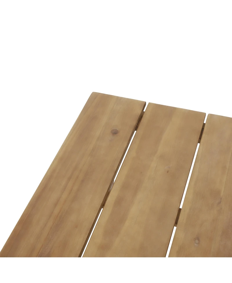 Acacia Wood Outdoor Coffee Table, Light Brown, 14" H X 23.5" W X 39.5" L