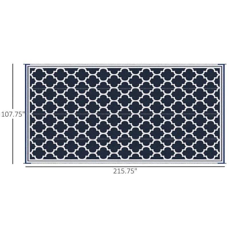 Reversible Plastic Straw Rug: Waterproof Outdoor Mat for Camping, Picnics