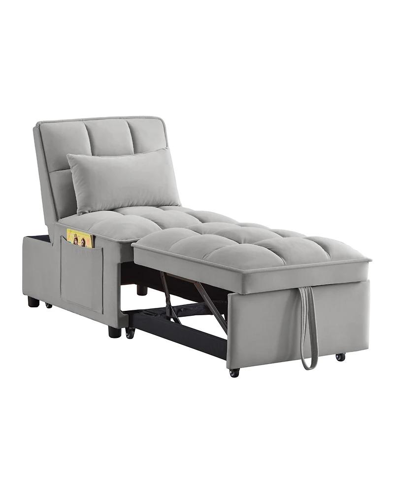 Streamdale Furniture 4-in-1 Multi-Function Single Sofa Bed with Storage and Adjustable Backrest