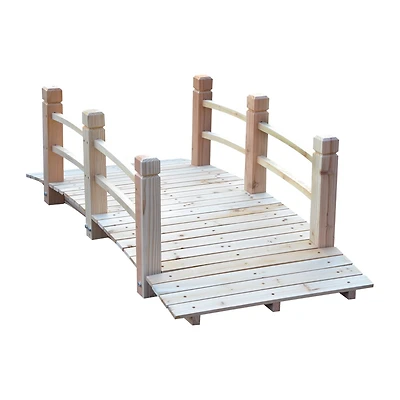 Fir Wood Arc Garden Bridge Walkway