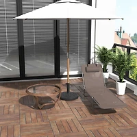 Folding Sun Tanning Chaise Lounge with Reclining Back and Headrest