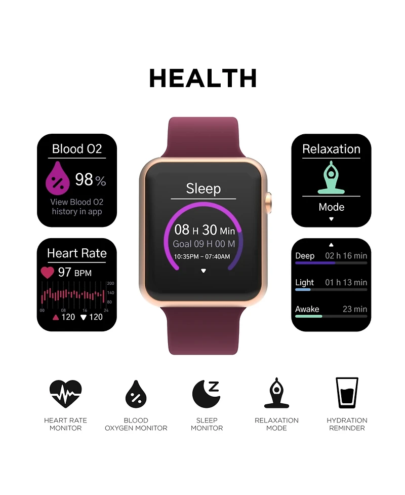 iTouch Air 4 Unisex Silicone Strap Smartwatch 41mm