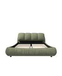 Streamdale Upholstered Platform Bed with Padded Backrest and Solid Wood Frame