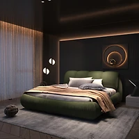 Streamdale Upholstered Platform Bed with Padded Backrest and Solid Wood Frame