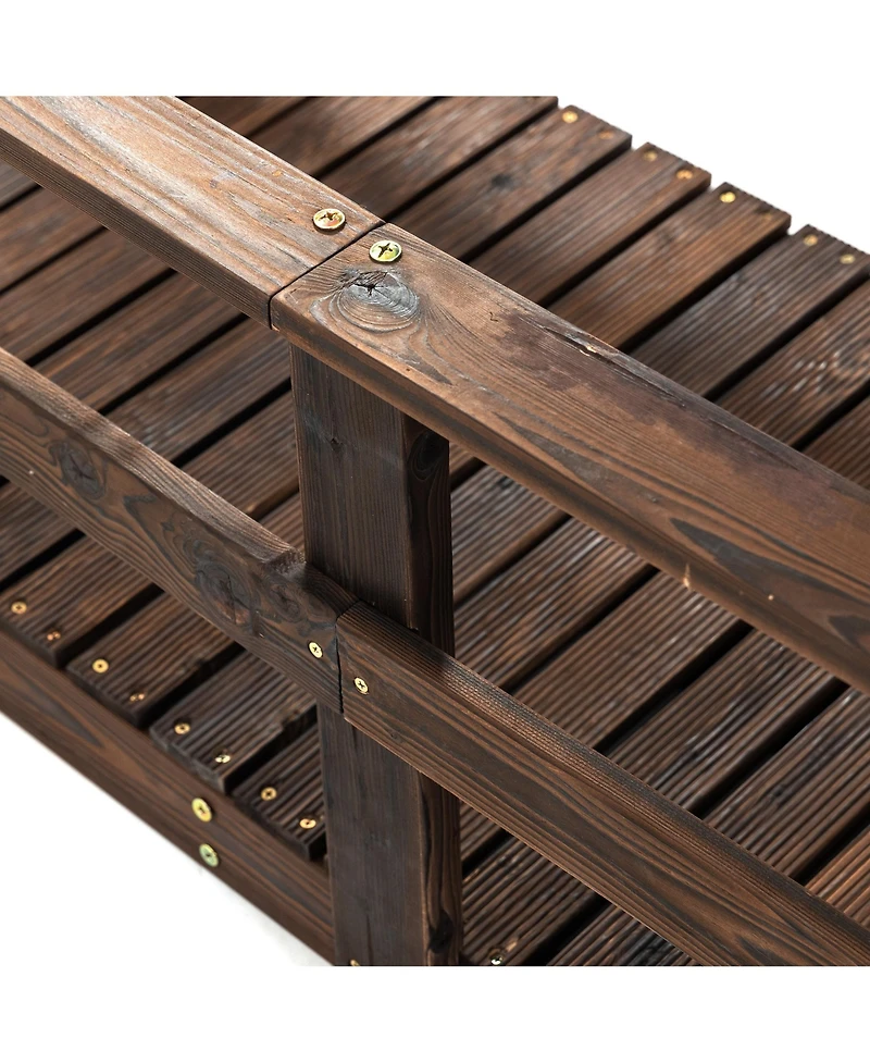 Simplie Fun 7' Wooden Garden Bridge with Safety Rails