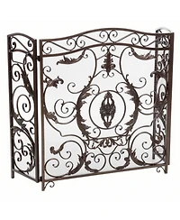Streamdale Furniture Waterbury Gold Flower Fireplace Screen