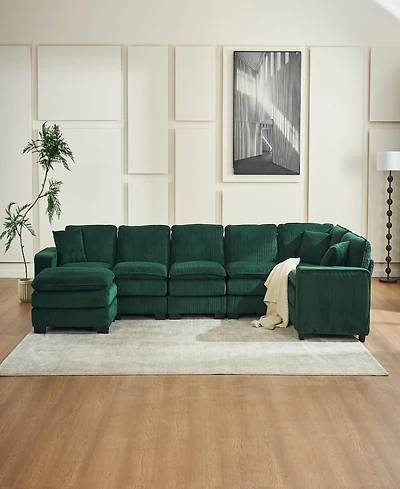 Streamdale U-Shaped Sectional Sofa (6-Seat) with Ottoman