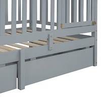 Twin Wood Daybed with Guardrails and Drawers