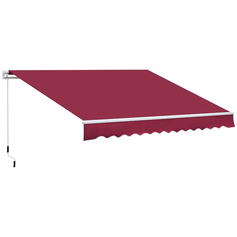 12' Retractable Awning with Aluminum Frame and Uv Protection