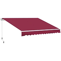12' Retractable Awning with Aluminum Frame and Uv Protection