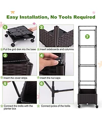 Givimo 67 Inches Raised Garden Bed with Planter Box and Trellis