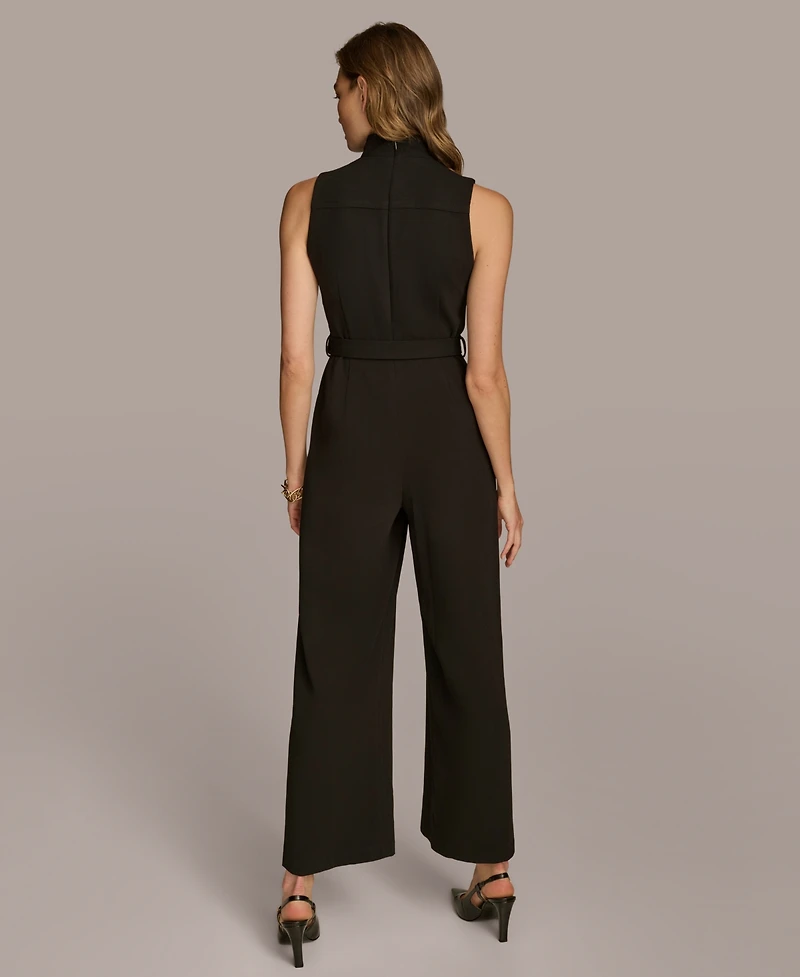 Donna Karan New York Women's Mock-Neck Belted Jumpsuit