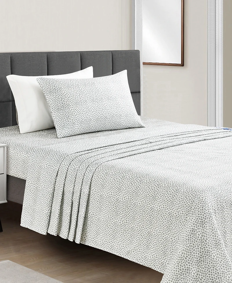 Sunham Microfiber Easy Care Printed -Pc. Sheet Set