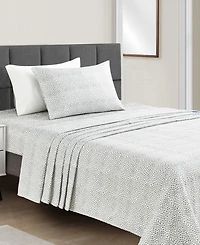 Sunham Microfiber Easy Care Printed -Pc. Sheet Set