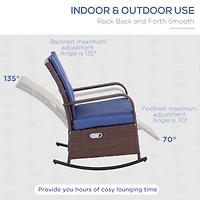 Streamdale Furniture Wicker Outdoor Rocking Chair with Adjustable Features for Comfort