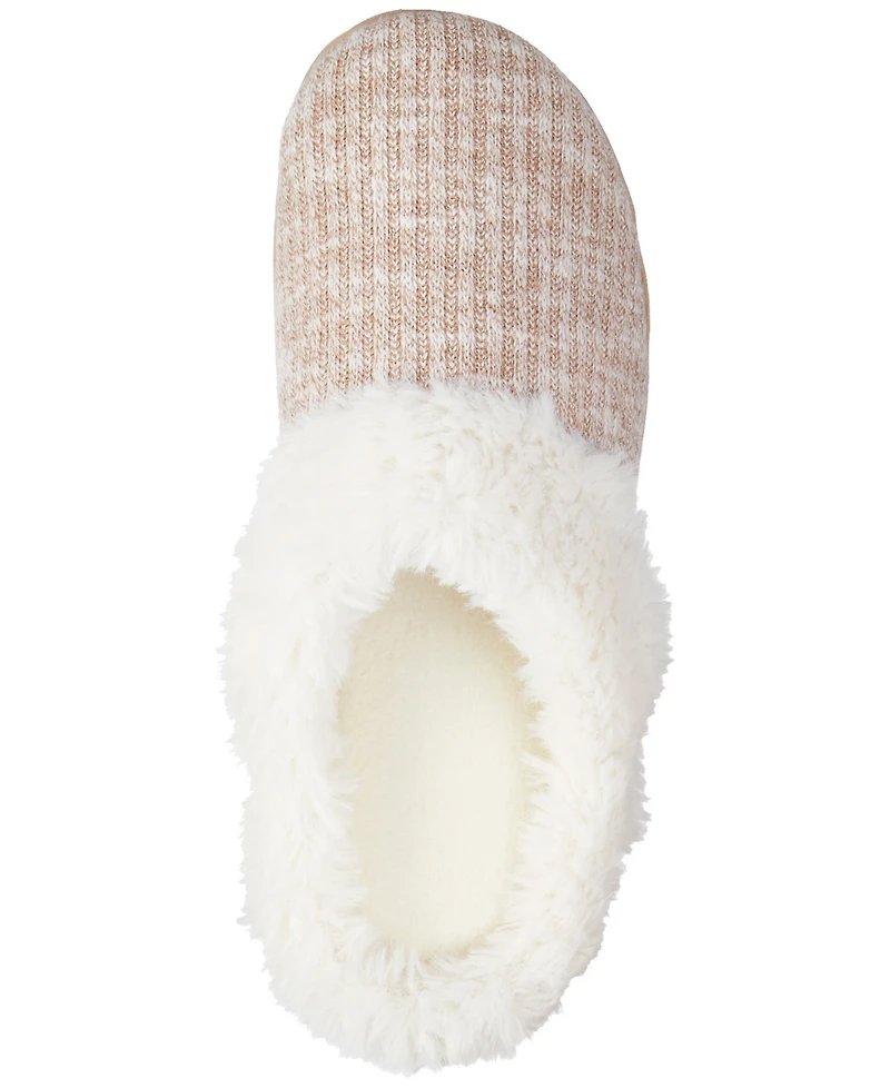 Isotoner Signature Women's Caroline Sweater Rib-Knit Clog Slippers
