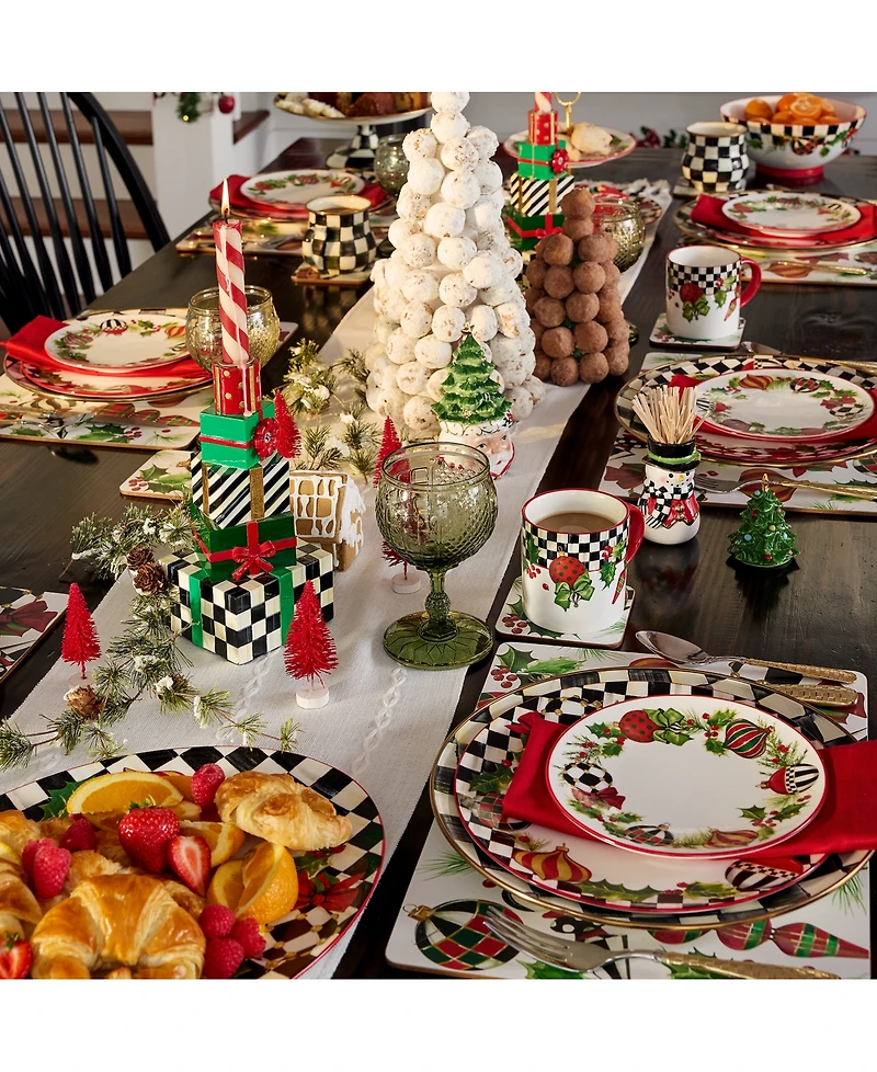 MacKenzie-Childs Deck the Halls Breakfast Bowls, Set of 4