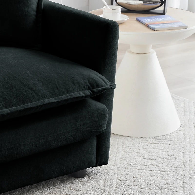 Streamdale Furniture U-Shape Chenille Sofa with Reversible Chaise & Ottomans