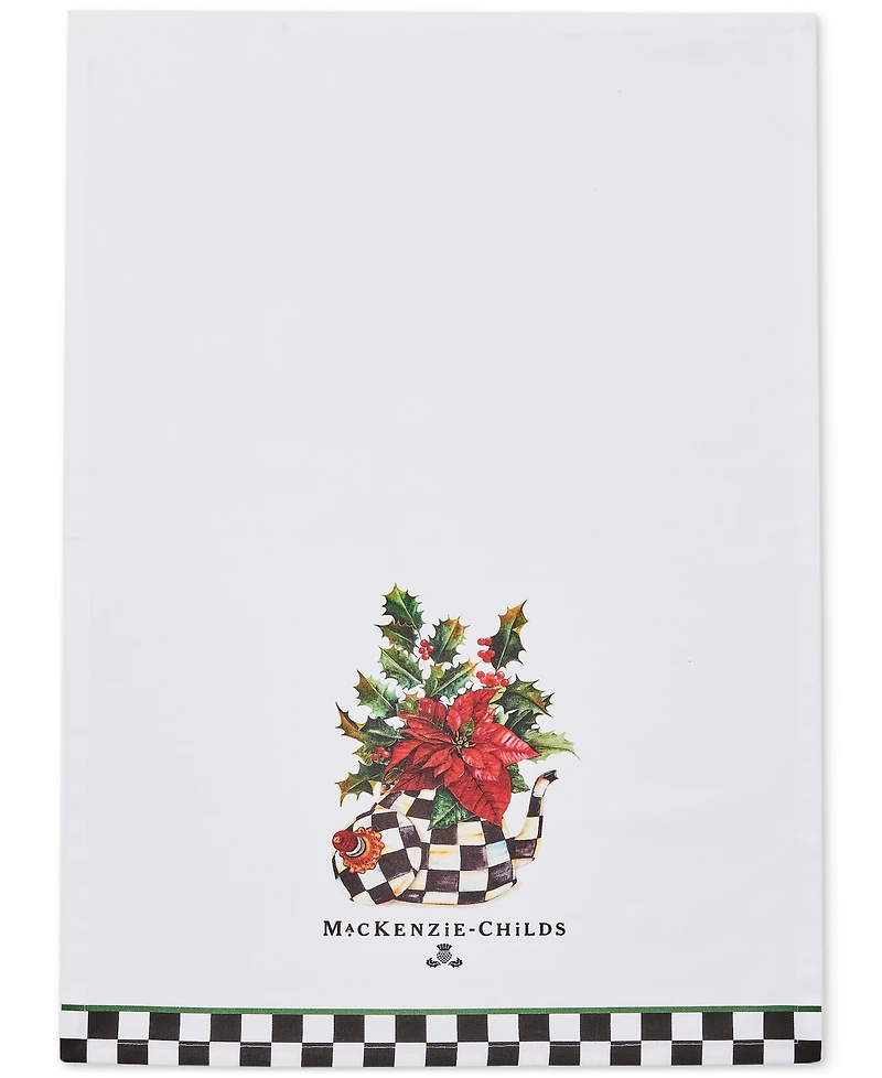 MacKenzie-Childs Poinsettia Tea Kettle Dish Towel