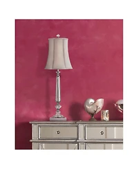 Vienna Full Spectrum Belardo Traditional Buffet Table Lamp 32" Tall Clear Crystal Taupe Bell Shade for Bedroom Living Room Bedside Nightstand Off