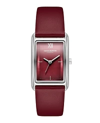 Olivia Burton Women's Cranberry Leather Strap Watch 23mm