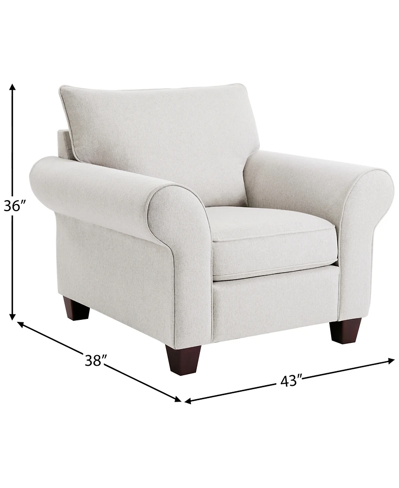 Closeout! Saeville 43" Fabric Chair, Created for Macy's