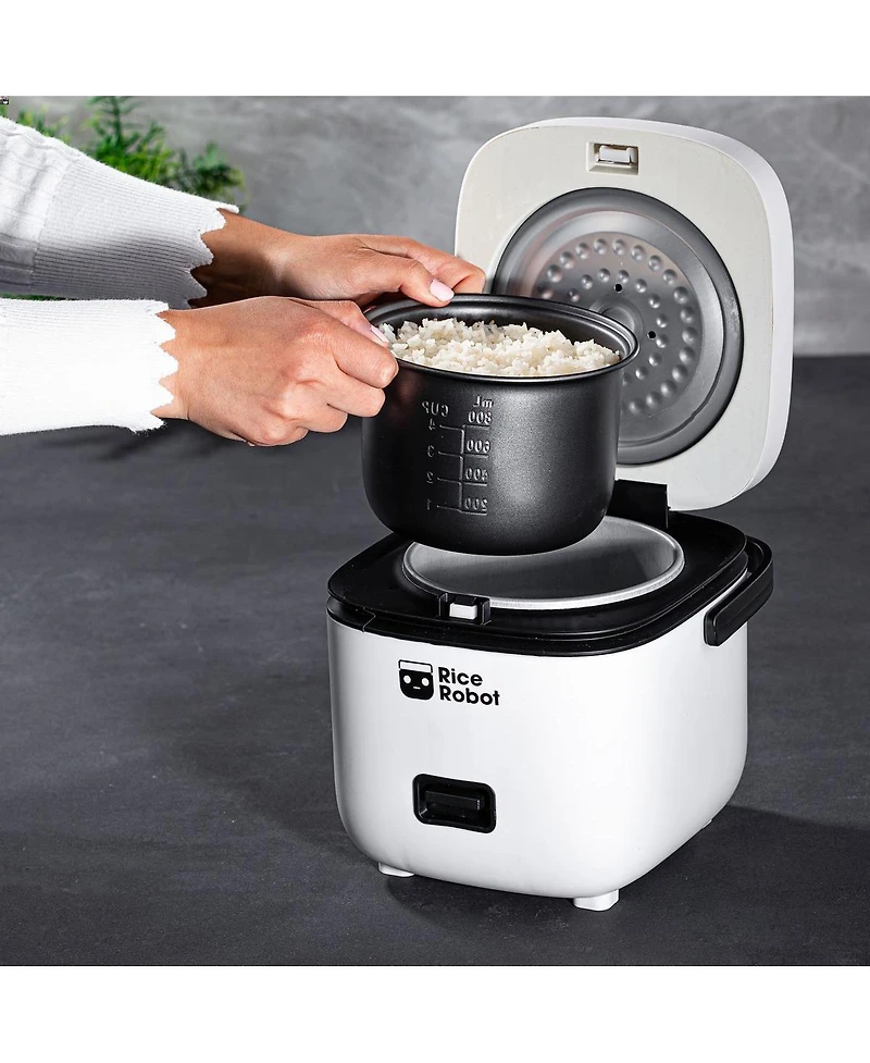 4-Cup Space Saving Rice Cooker with Ceramic Nonstick Inner Pot