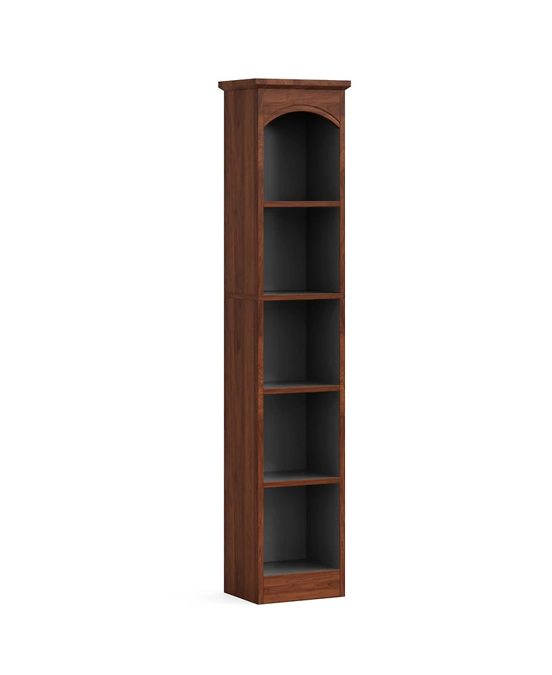Tribesigns 70.9-Inch Tall Narrow Bookcase, 5-Tier Cube Bookshelf with Storage, Modern Slim Corner Display Shelves for Home Office