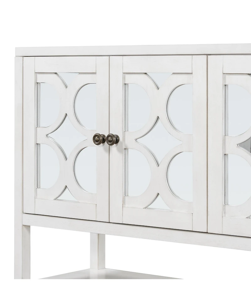 Streamdale Retro Console Cabinet with Mirrored Doors