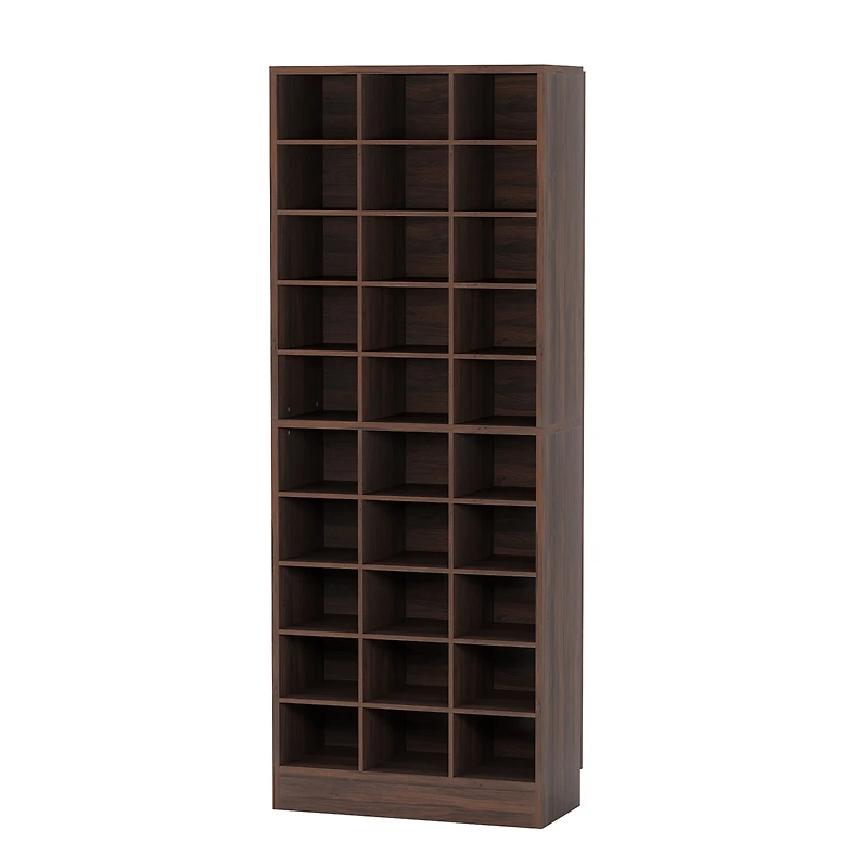 Tribesigns 10-Tier Shoe Storage Cabinet, Gray Wooden Shoe Rack with 30 Cubbies