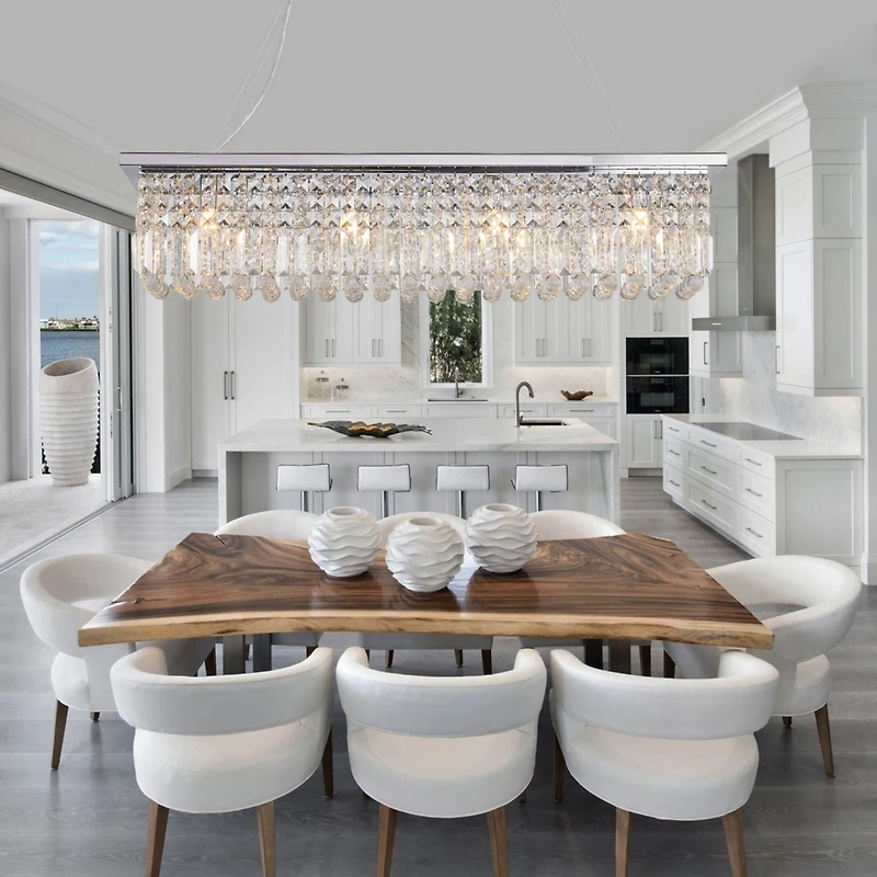 Streamdale Modern Rectangle Raindrop Chandelier for Dining Room