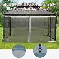 10' x 13' Gazebo/Tent Sidewall Netting with Zippers (Cream)