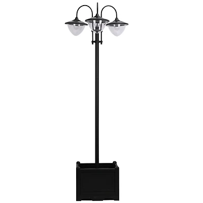 Solar Lamp Post with Planter, 6 Hour Led Lighting