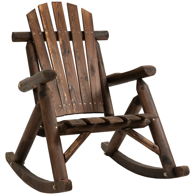 Carbonized Adirondack Rocking Chair for Outdoor and Indoor